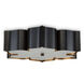 Grand Lotus 2 Light 19 inch Satin Black/Contemporary Gold Flush Mount Ceiling Light