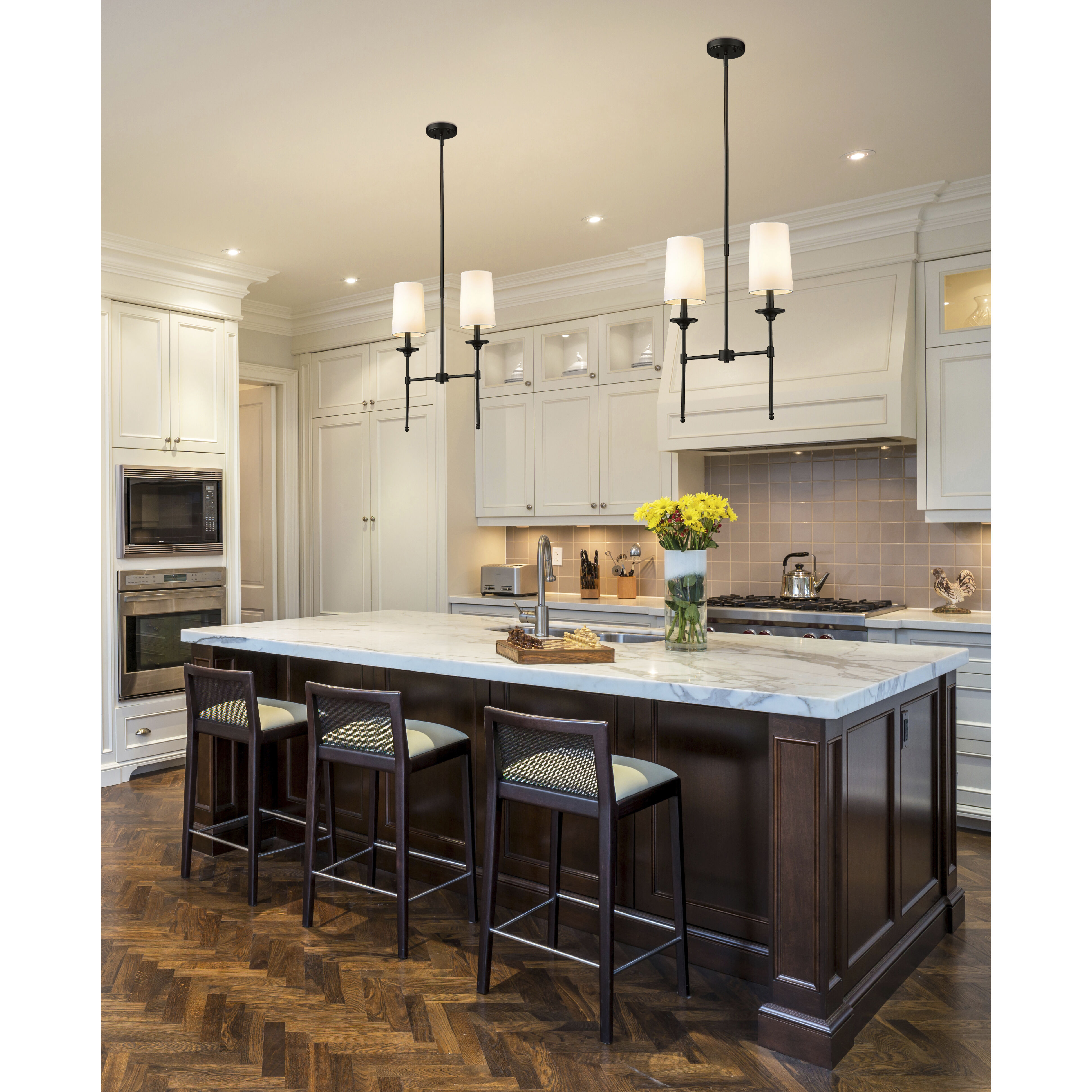 Emily 2 Light 19 inch Polished Nickel Linear Chandelier Ceiling Light