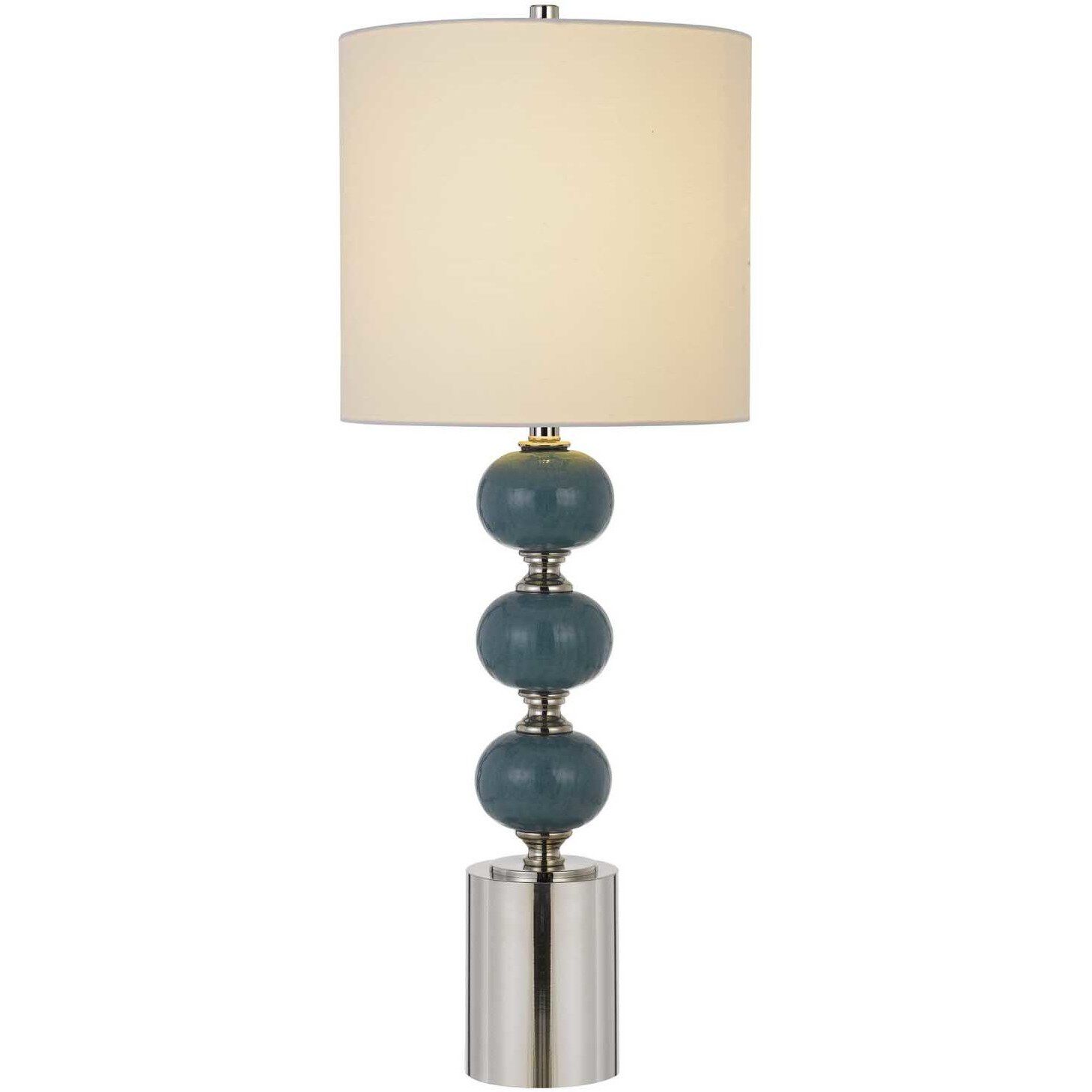 Malaga 35 inch 150 watt Slate Blue and Chrome Table Lamp Portable Light, Pair