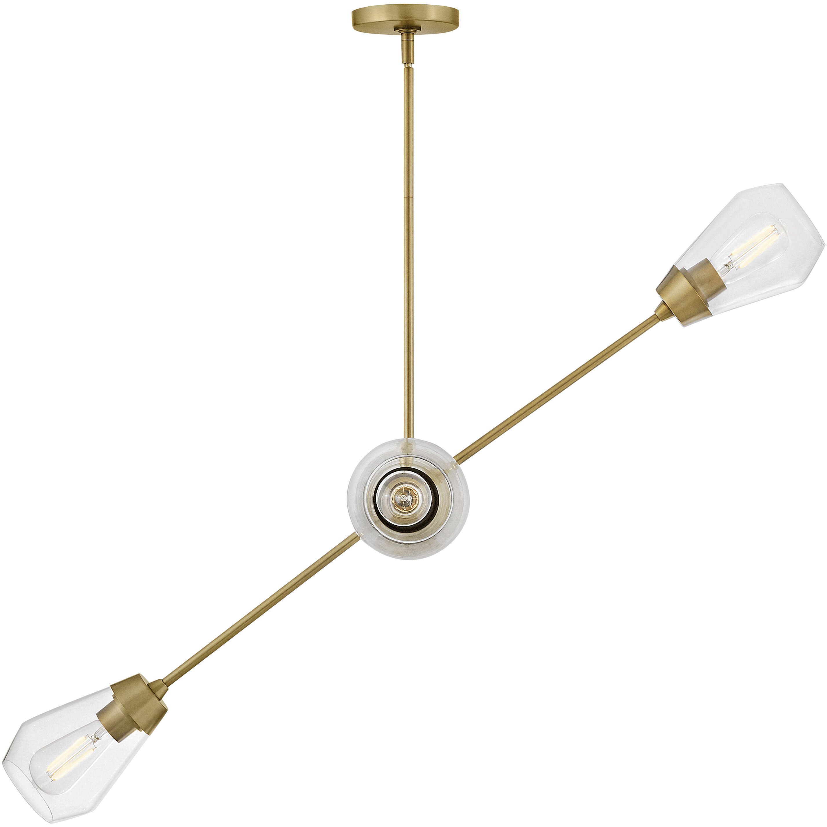 Livie 4 Light 44 inch Lacquered Brass Chandelier Ceiling Light