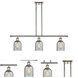 Ballston Caledonia 3 Light 36 inch Polished Nickel Island Light Ceiling Light in Charcoal Glass, Ballston