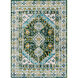 Floransa 85 X 63 inch Dark Green; Multicolored Rug in 5 x 8