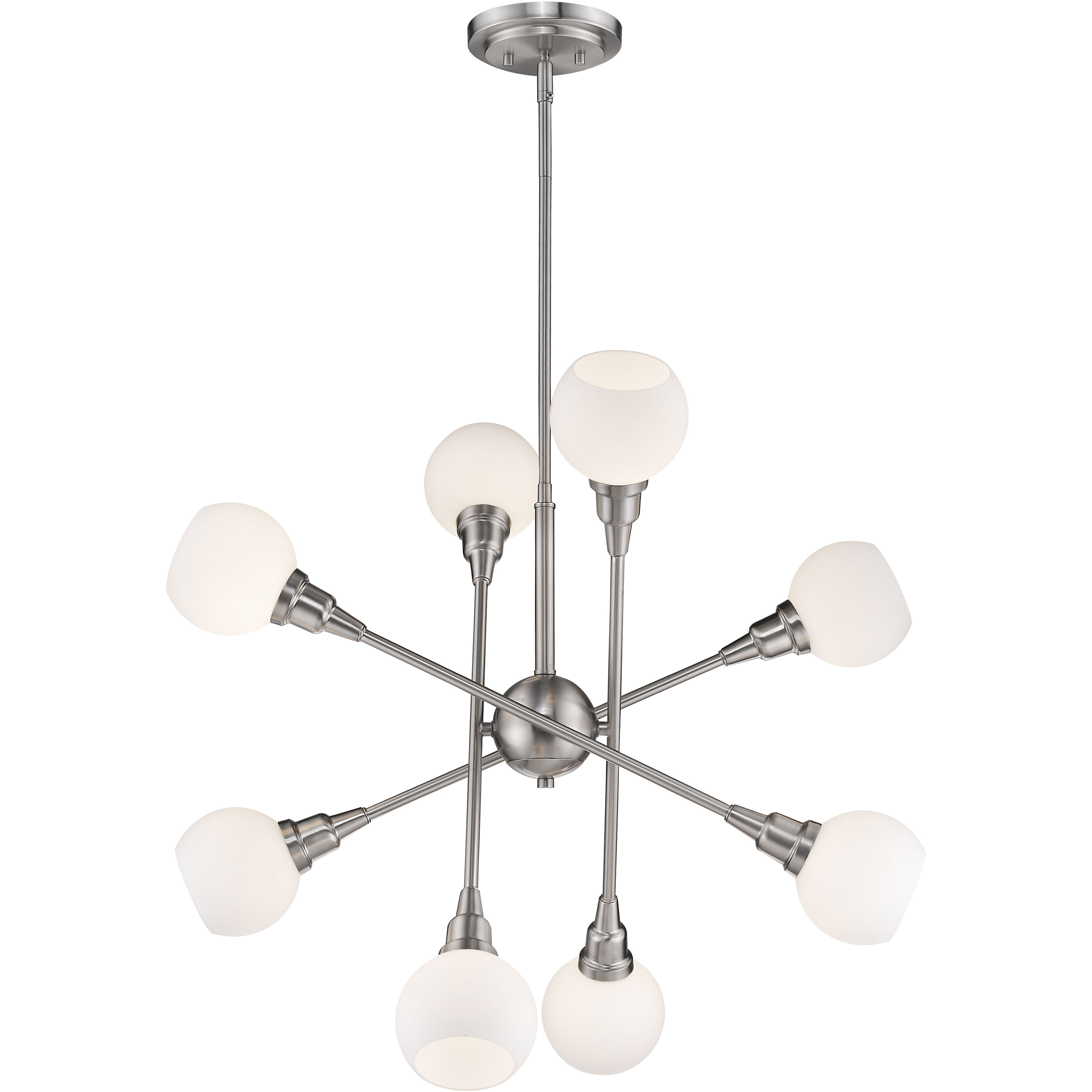 Tian 8 Light 29.25 inch Brushed Nickel Chandelier Ceiling Light in G9