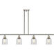 Ballston Caledonia 4 Light 48 inch Polished Nickel Island Light Ceiling Light in Mica Glass, Ballston