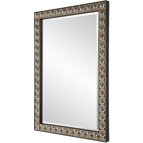 Silvio 32.75 X 23.13 inch Antiqued Silver-Champagne and Black Vanity Mirror