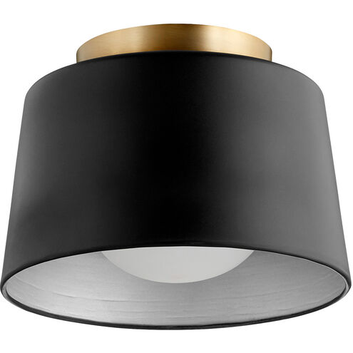 Trapeze 1 Light 11 inch Noir Flush Mount Ceiling Light