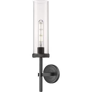 Lincoln 1 Light 3.5 inch Matte Black Sconce Wall Light in Clear Glass