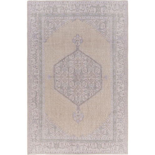 Zahra 102 X 66 inch Neutral and Purple Area Rug, Wool