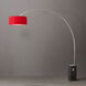Iconic 95 inch 14 watt Satin Nickel and Black Arc Floor Lamp Portable Light in Crimson Red Linen