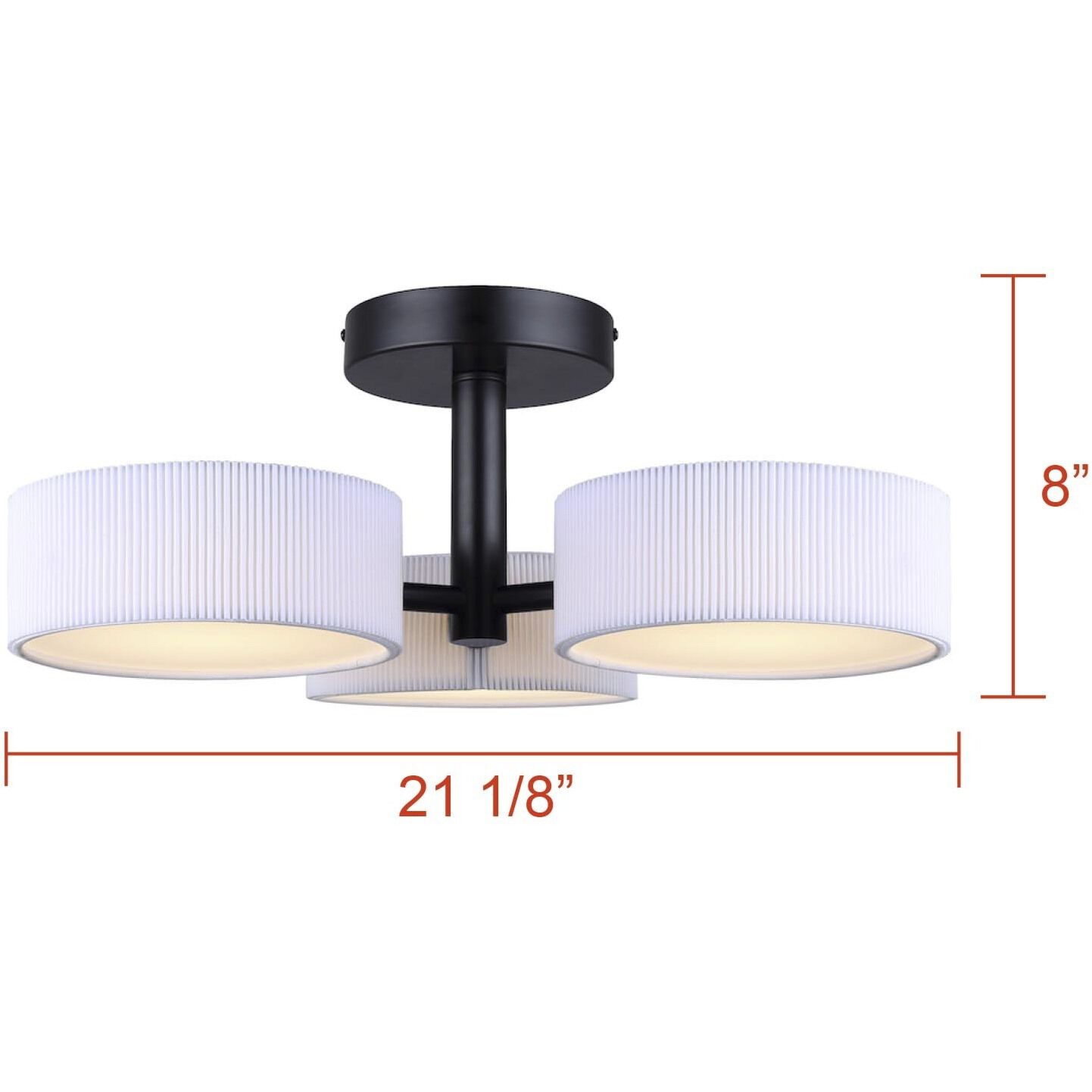Carmynn LED 21.13 inch Black Semi-Flush Mount Ceiling Light