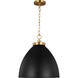 C&M by Chapman & Myers Wellfleet 1 Light 17.5 inch Midnight Black and Burnished Brass Pendant Ceiling Light in Midnight Black / Burnished Brass