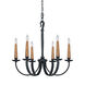 Heritage 6 Light 28 inch Black Iron Chandelier Ceiling Light