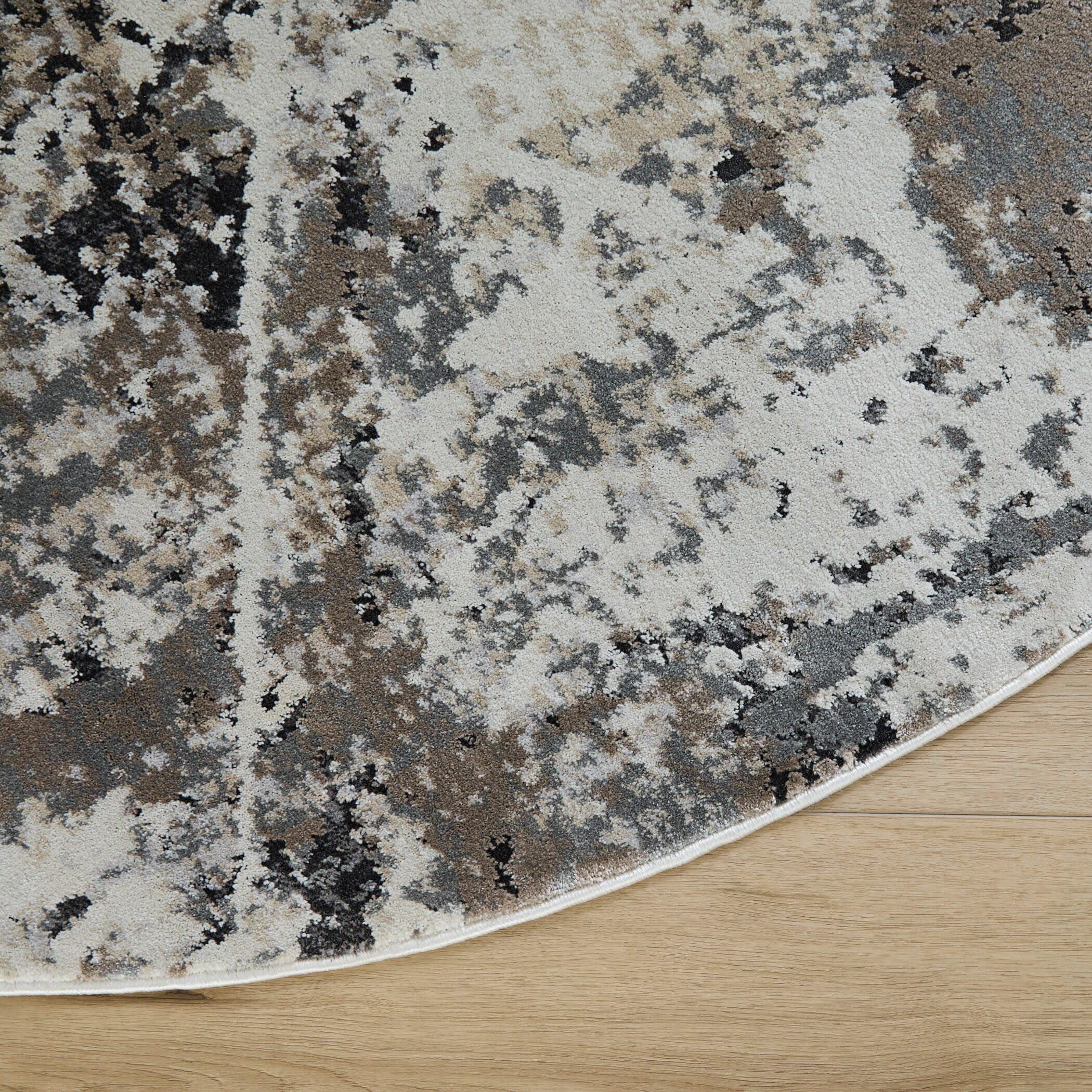 Hadim Black/Grey Rug in 7 Round