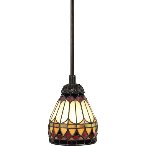 Tiffany 1 Light 6 inch Vintage Bronze Mini Pendant Ceiling Light, Naturals