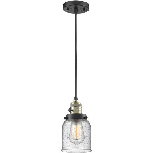 Franklin Restoration Bell 1 Light 5 inch Black Antique Brass Mini Pendant Ceiling Light in Incandescent, Seedy