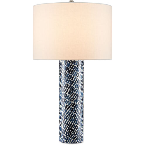 Indigo 27.5 inch 150 watt Blue/White Table Lamp Portable Light