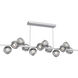 Luna LED 72 inch Classic Silver Chandelier Ceiling Light in 3000K LED, Floret Inner - Smoke Outer, Twisted Branch