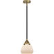 Nouveau 2 Fulton 1 Light 6.75 inch Black Antique Brass Mini Pendant Ceiling Light in Incandescent, Matte White