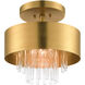 Orenburg 3 Light 13 inch Natural Brass Semi Flush Ceiling Light