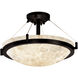 Alabaster Rocks 3 Light 21 inch Matte Black Semi-Flush Bowl Ceiling Light in Incandescent