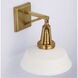 Chapman & Myers Layton LED 10 inch Antique-Burnished Brass Sconce Wall Light in Matte White