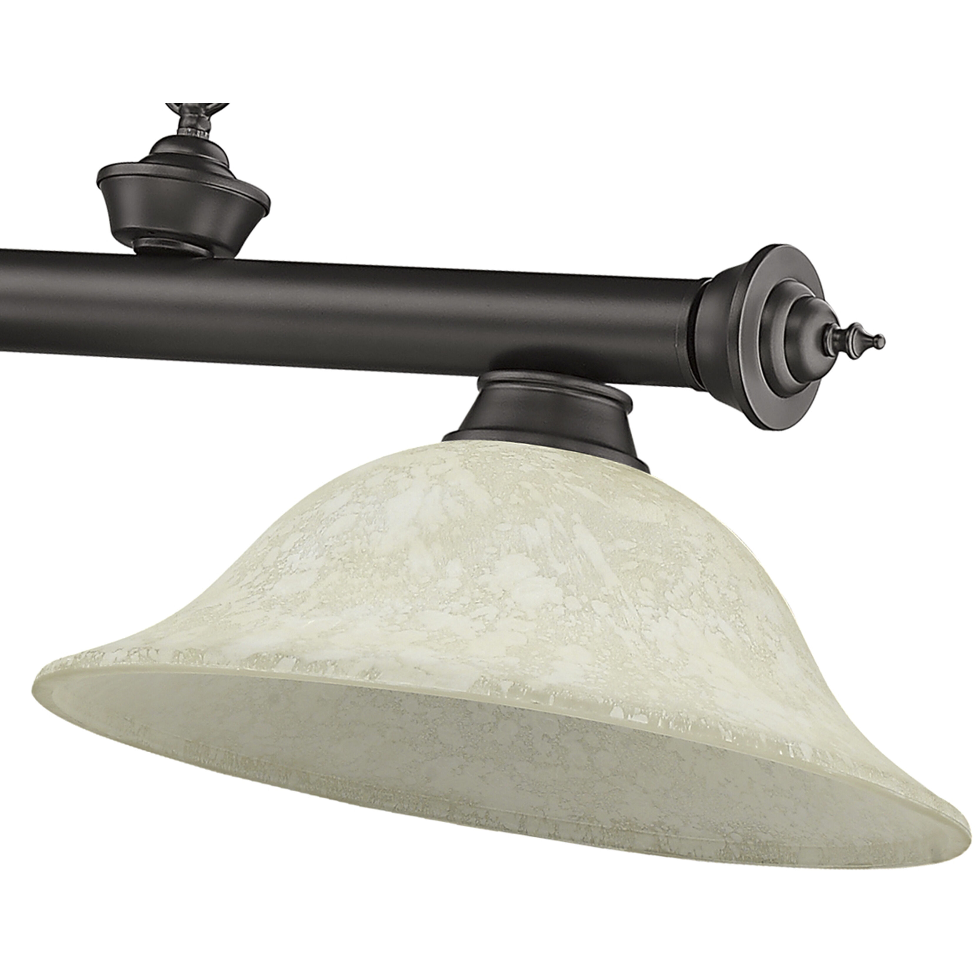 Cordon 3 Light 58 inch Bronze Billiard Ceiling Light in Golden Mottle Glass