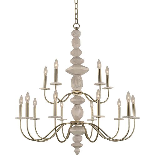 Carrara 15 Light 38 inch Champagne Gold Chandelier Ceiling Light