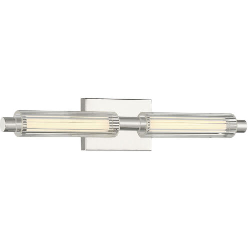 Double Barrel LED 23 inch Polished Nickel Bath Light Wall Light