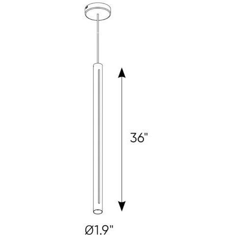 Linea LED 1.9 inch White Pendant Ceiling Light, Cylinder