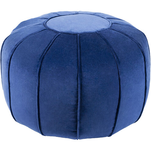 Cotton Velvet 14 inch Navy Pouf, Round