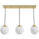 Hepburn 3 Light 7.25 inch Modern Brass Linear Cluster Pendant Ceiling Light, Medium