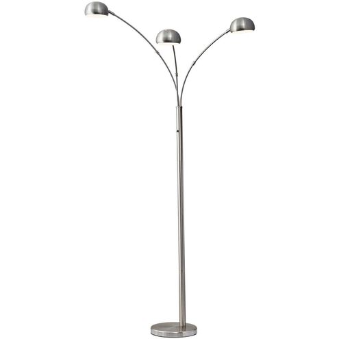 Domino 84 inch 40.00 watt Brushed Steel Arc Lamp Portable Light