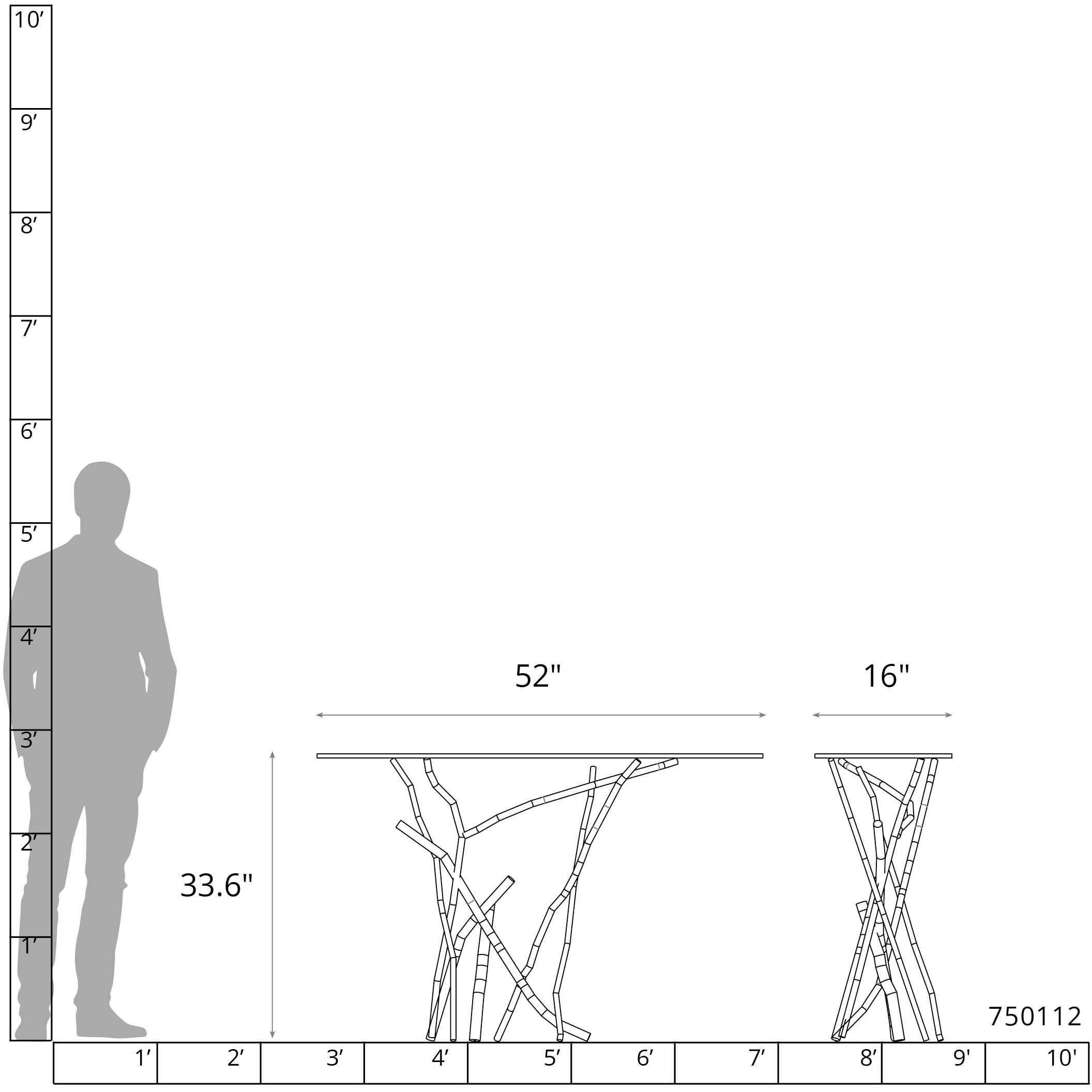 Brindille 52 X 16 inch Vintage Platinum Console Table