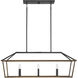 Oaklawn 6 Light 40 inch Whiskey Wood Linear Chandelier Ceiling Light, Lighting One (Open)