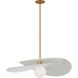 Windsor Smith Mahalo LED 32 inch Hand-Rubbed Antique Brass and Matte White Tiered Pendant Ceiling Light
