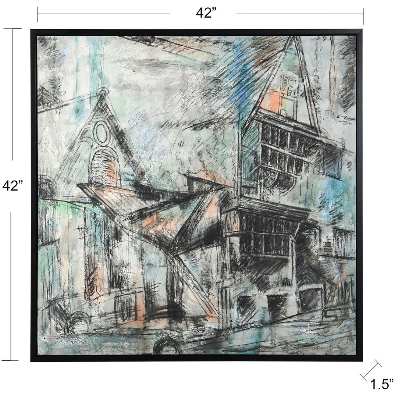 Cameron Blue and White and Grey and Multicolor and Black Wall Art