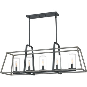 Quoizel Quoizel 5 Light 40 inch Distressed Iron Linear Chandelier Ceiling Light QF5277DO - Open Box