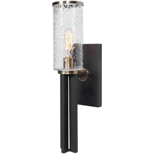 Jarsdel 1 Light 5 inch Black and Antique Brass Sconce Wall Light