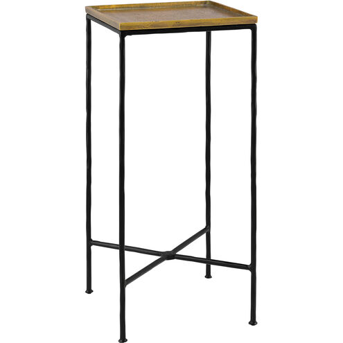 Boyles 26.75 X 12 inch Black Iron/Antique Brass Drinks Table