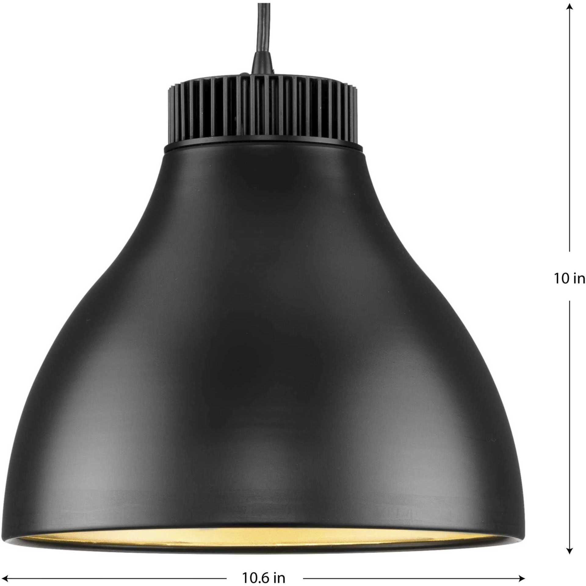 Radian LED LED 11 inch Matte Black Pendant Ceiling Light, Progress LED