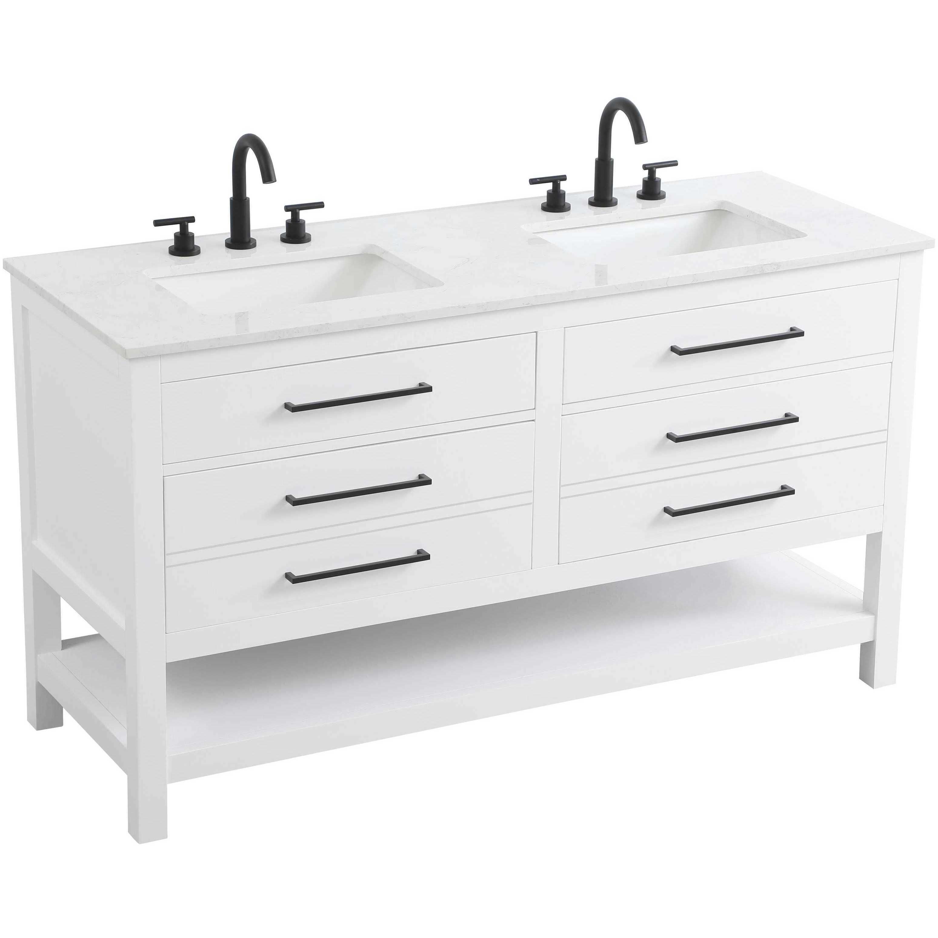 Karson 60 X 34 inch White Bathroom Vanity Cabinet
