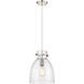 Downtown Urban Newton Bell 1 Light 10 inch Polished Nickel Pendant Ceiling Light in Clear