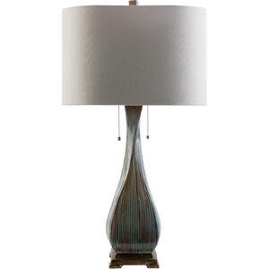 Philippa 31.75 inch 60 watt Teal Table Lamp Portable Light