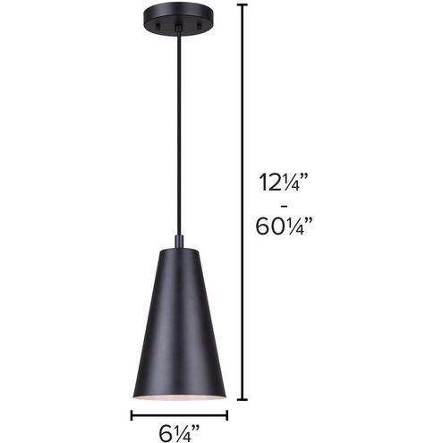 Orli 1 Light 6 inch Matte Black Pendant Ceiling Light