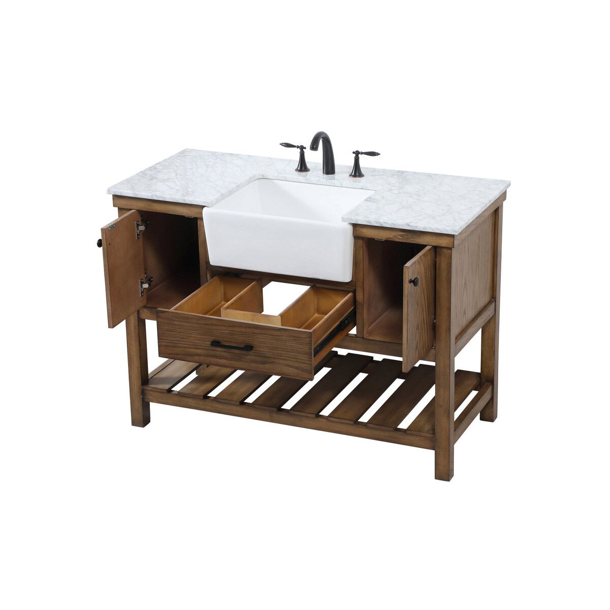 Clement 48 X 22 X 34.13 inch Driftwood Bathroom Vanity Cabinet
