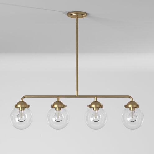 Knoll 4 Light 33 inch Brushed Gold Island Pendant Ceiling Light