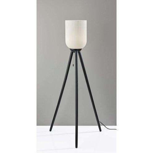 Kinsley 57.5 inch 100.00 watt Black Wood Floor Lamp Portable Light