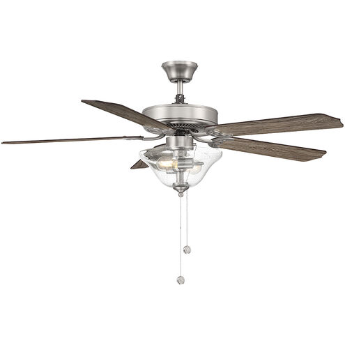 Traditional 52 inch Brushed Nickel with Chestnut and Grey Weathered Oak Blades Ceiling Fan