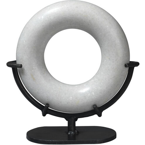 Round and Round We Go White Marble Marble Ring Table Decor