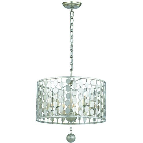 Layla 5 Light 18 inch Antique Silver Chandelier Ceiling Light